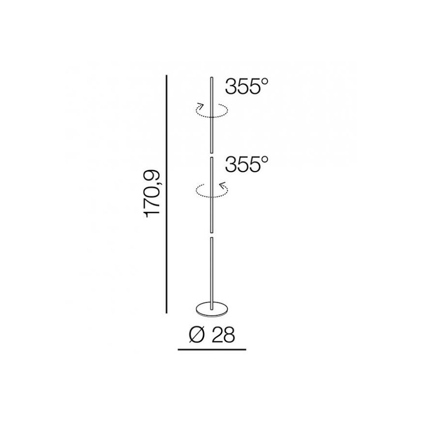 Azzardo AZ3205 - Candeeiro de chão LED TETA LED/33W/230V