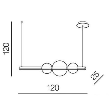 Azzardo AZ3352 - Candelabro suspenso LED com regulação SANDRA LED/48W/230V