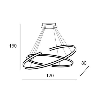 Azzardo AZ3356 - Candelabro suspenso LED com regulação ALESSIA LED/100W/230V
