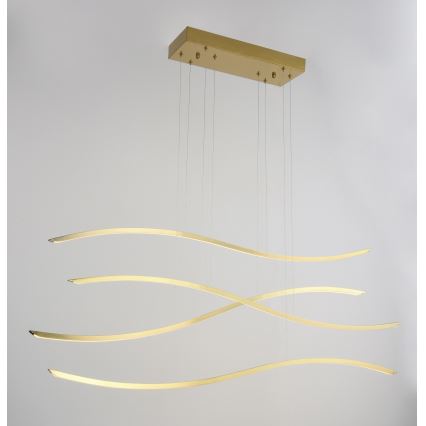 Azzardo AZ4058 - Candelabro suspenso LED com regulação WAVES LED/70W/230V dourado