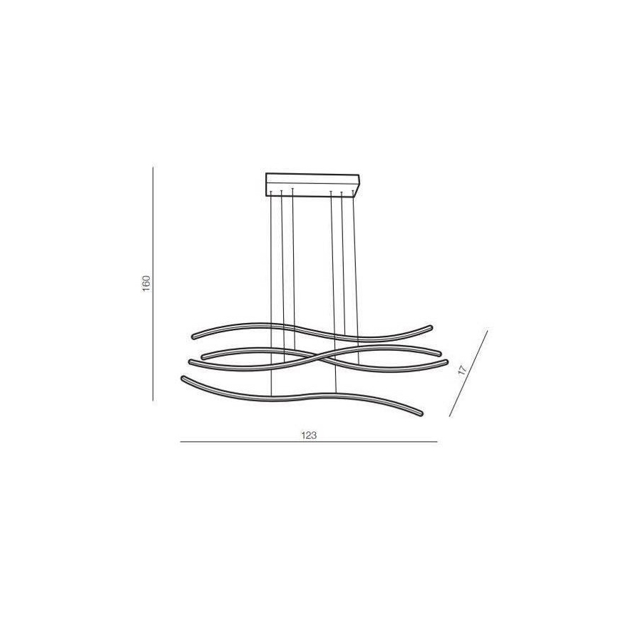 Azzardo AZ4058 - Candelabro suspenso LED com regulação WAVES LED/70W/230V dourado