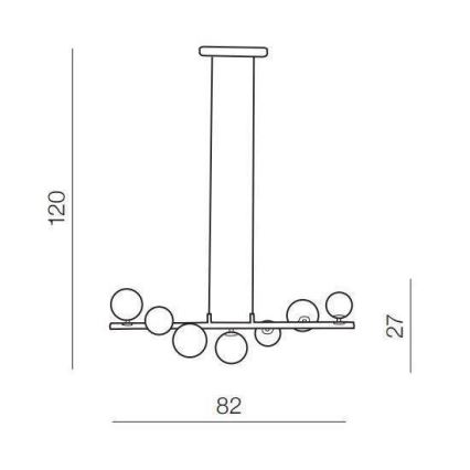 Azzardo AZ4406 - Candelabro suspenso SYBILLA 7xG9/25W/230V preto