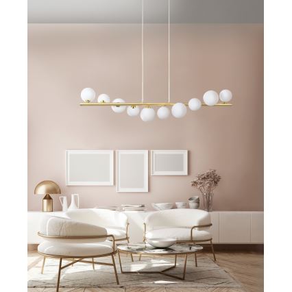Azzardo AZ4409 - Candelabro suspenso SYBILLA 7xG9/25W/230V cobre