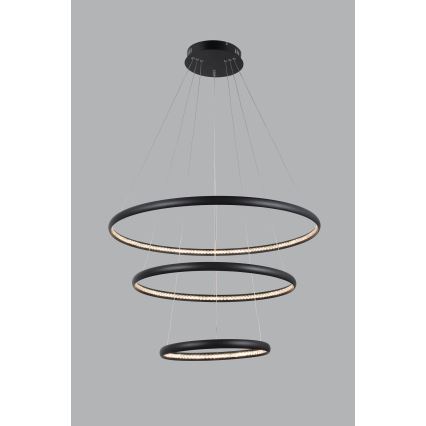 Azzardo AZ4428 - Candelabro suspenso LED BRIGHTON LED/55W/230V preto