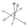 Azzardo AZ4700 - Candelabro suspenso SOLEN 6xG9/30W/230V preto/dourado