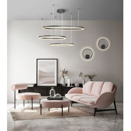 Azzardo AZ4707 - Candelabro suspenso LED HALO LED/130W/230V preto