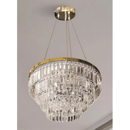 Azzardo AZ4906 - Candelabro suspenso de cristal SALERNO 12xG9/40W/230V