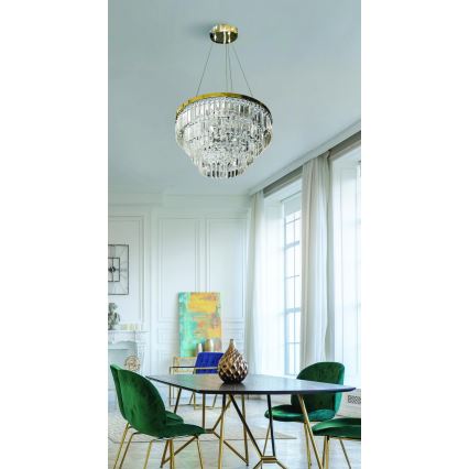 Azzardo AZ4906 - Candelabro suspenso de cristal SALERNO 12xG9/40W/230V