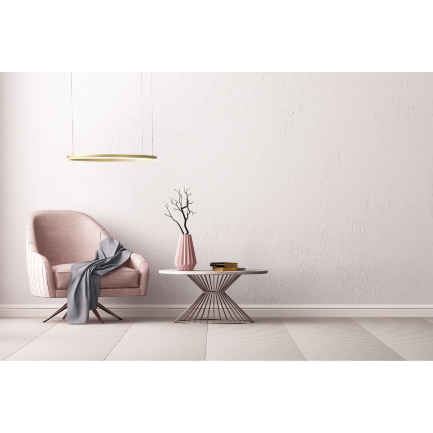 Azzardo AZ4961 -Candelabro suspenso LED com regulação HALO LED/56W/230V diâmetro 80 cm dourada