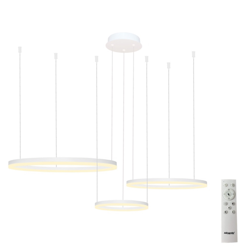 Azzardo AZ4971 - Candelabro suspenso LED com regulação HALO LED/120W/230V branco + controlo remoto