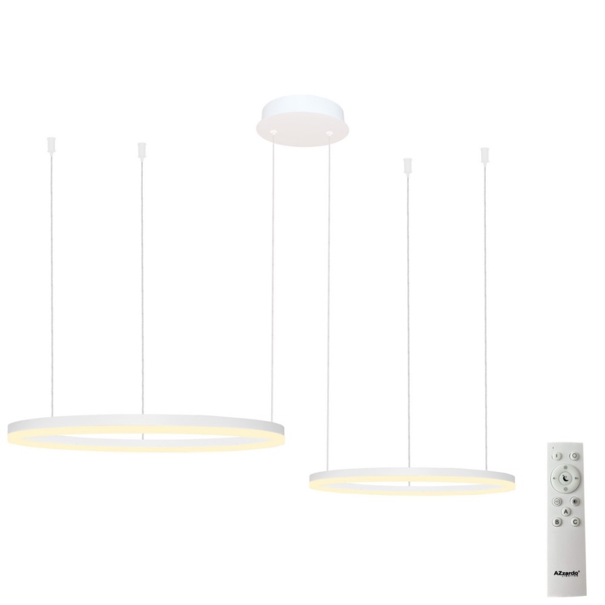Azzardo AZ4977 - Candelabro suspenso LED com regulação HALO LED/90W/230V branco + controlo remoto