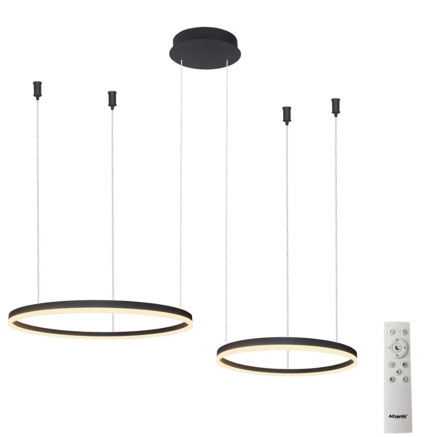 Azzardo AZ4978 - Candelabro suspenso LED com regulação HALO LED/90W/230V preto + controlo remoto