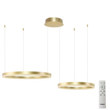 Azzardo AZ4979 - Candelabro suspenso LED com regulação HALO LED/90W/230V dourada + controlo remoto