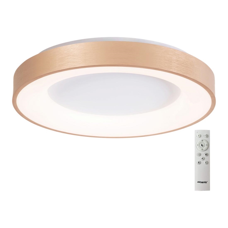 Azzardo AZ4996 - Iluminação de teto LED com regulação SANTANA LED/80W/230V dourada + controlo remoto