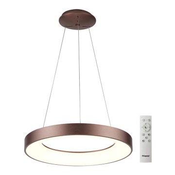 Azzardo AZ5007 - Candelabro suspenso LED com regulação SANTANA LED/50W/230V castanho + controlo remoto