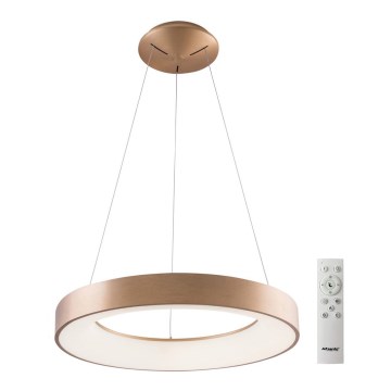 Azzardo AZ5009 - Candelabro suspenso LED com regulação SANTANA LED/50W/230V dourada + controlo remoto