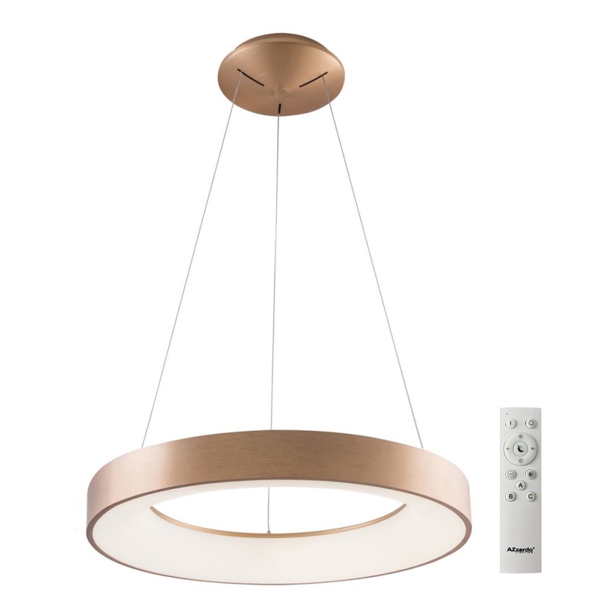 Azzardo AZ5009 - Candelabro suspenso LED com regulação SANTANA LED/50W/230V dourada + controlo remoto