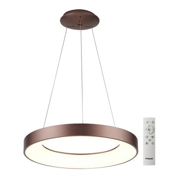 Azzardo AZ5011 - Candelabro suspenso LED com regulação SANTANA LED/80W/230V castanho + controlo remoto