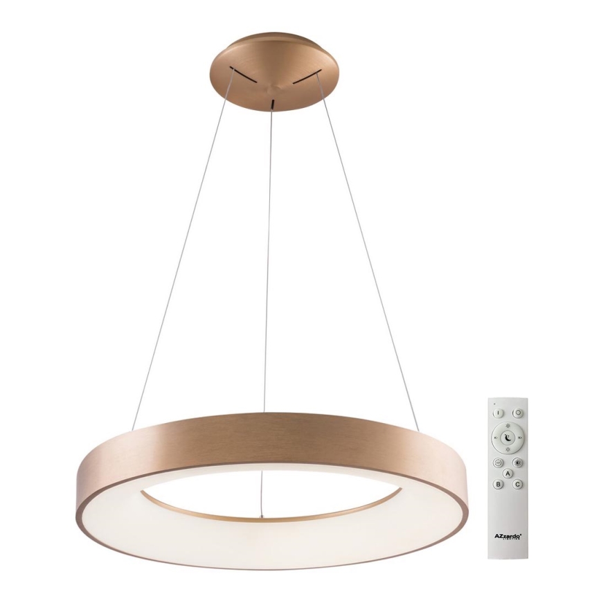 Azzardo AZ5013 - Candelabro suspenso LED com regulação SANTANA LED/80W/230V dourada + controlo remoto