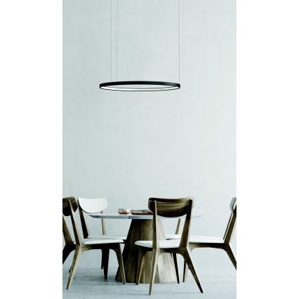 Azzardo AZ5016 -Candeeiro suspenso LED com regulação AGNES LED/38W/230V diâmetro 48 cm preto