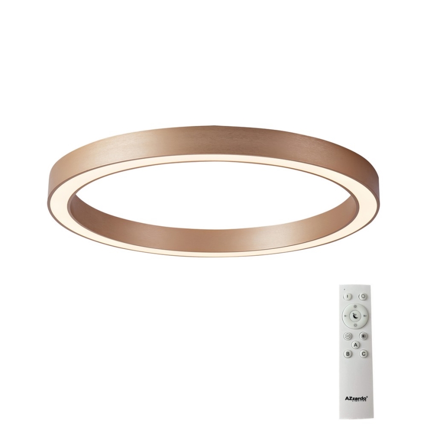 Azzardo AZ5033 - Iluminação de teto LED com regulação MARCO LED/50W/230V dourada + controlo remoto