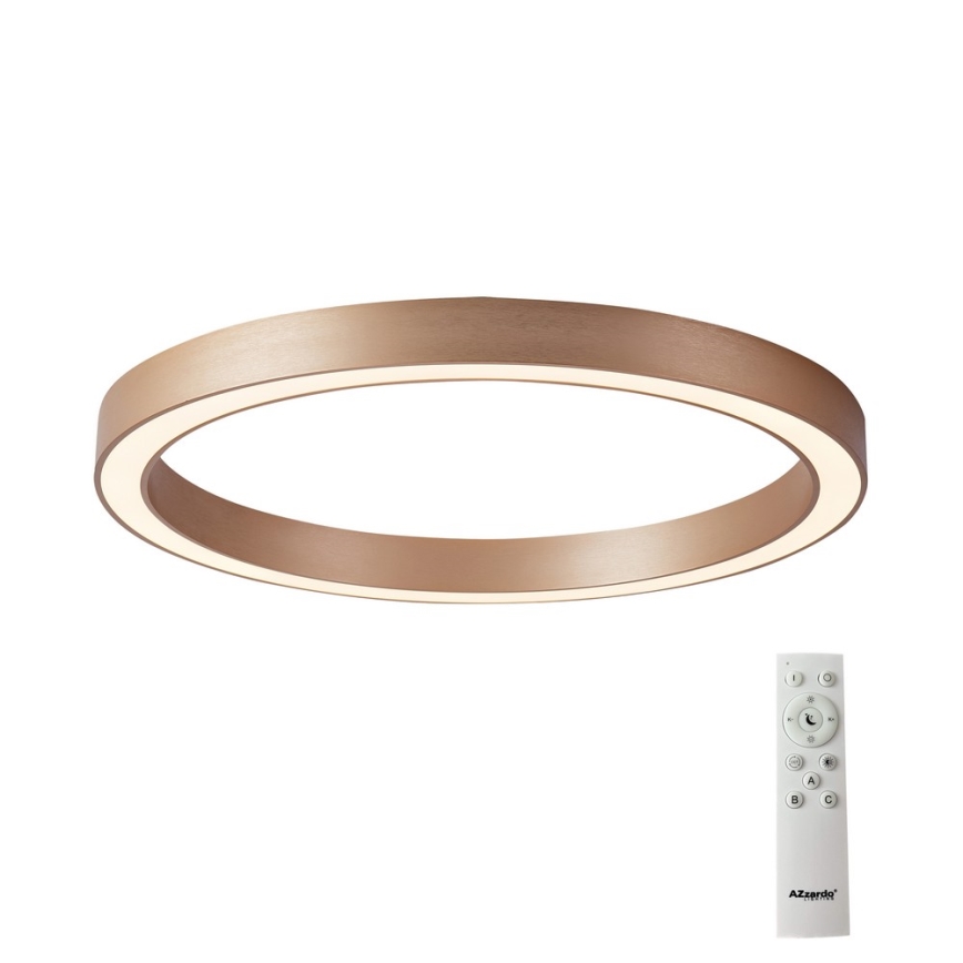 Azzardo AZ5036 - Iluminação de teto LED com regulação MARCO LED/60W/230V dourada + controlo remoto
