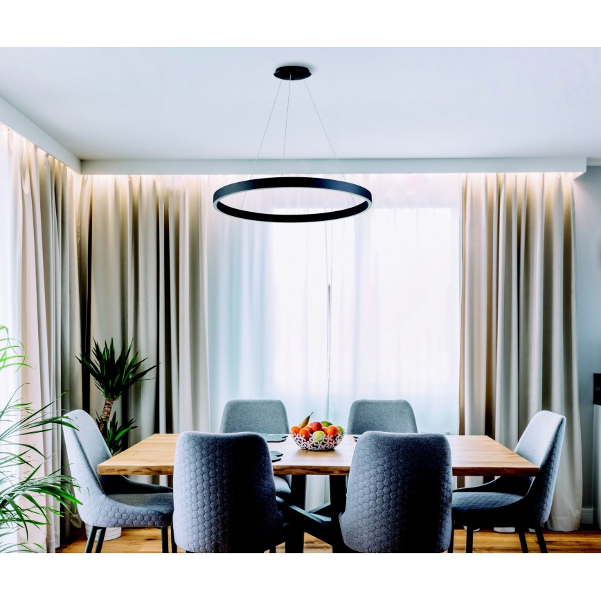Azzardo AZ5050 - Candelabro suspenso LED com regulação MARCO LED/80W/230V preto + controlo remoto