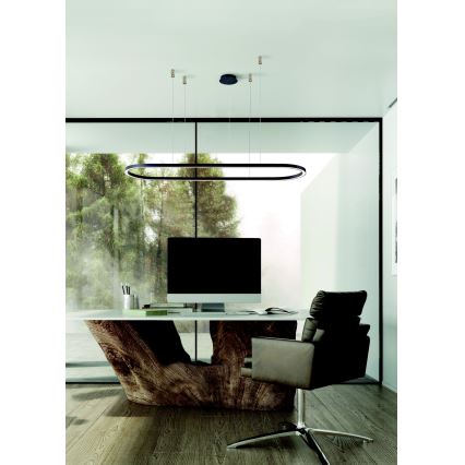 Azzardo AZ5055 - Candelabro suspenso LED com regulação ELENA LED/50W/230V 120 cm preto