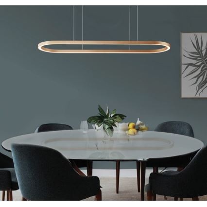 Azzardo AZ5056 - Candelabro suspenso LED com regulação ELENA LED/50W/230V 120 cm dourada
