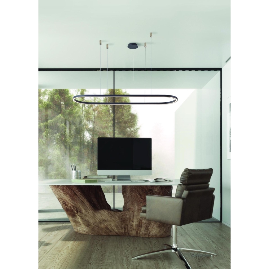 Azzardo AZ5057 - Candelabro suspenso LED com regulação ELENA LED/60W/230V 150 cm preto