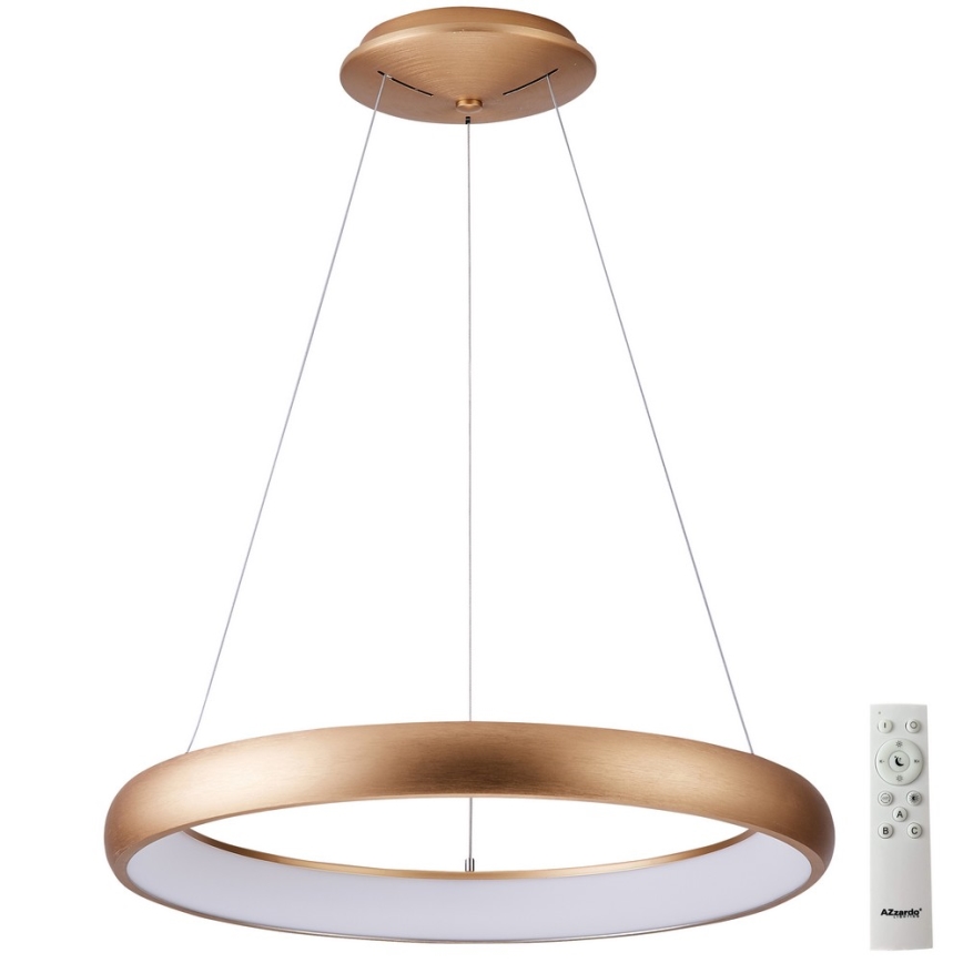 Azzardo AZ5061 - Candelabro suspenso LED com regulação ANTONIO LED/32W/230V dourada + controlo remoto