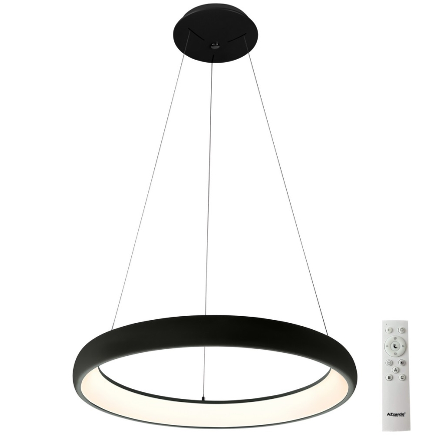 Azzardo AZ5063 - Candelabro suspenso LED com regulação ANTONIO LED/50W/230V preto + controlo remoto