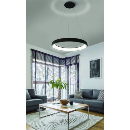 Azzardo AZ5063 - Candelabro suspenso LED com regulação ANTONIO LED/50W/230V preto + controlo remoto