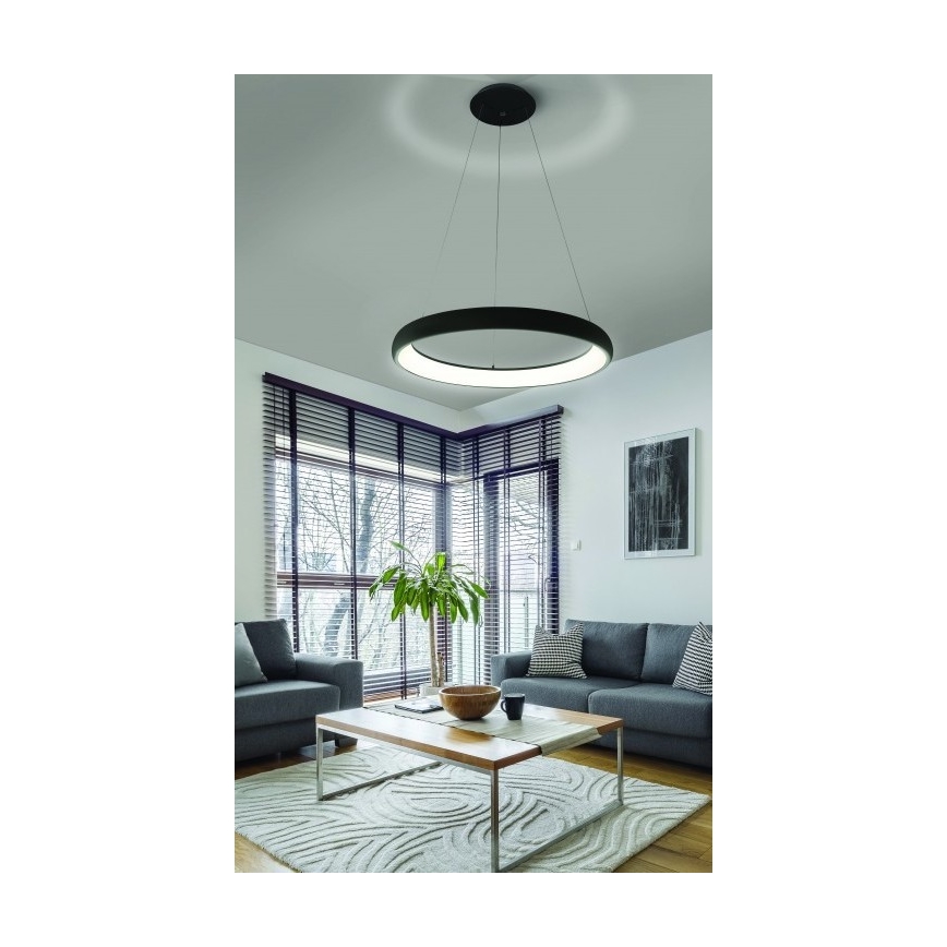 Azzardo AZ5063 - Candelabro suspenso LED com regulação ANTONIO LED/50W/230V preto + controlo remoto