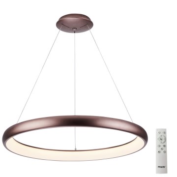 Azzardo AZ5065 - Candelabro suspenso LED com regulação ANTONIO LED/80W/230V castanho + controlo remoto