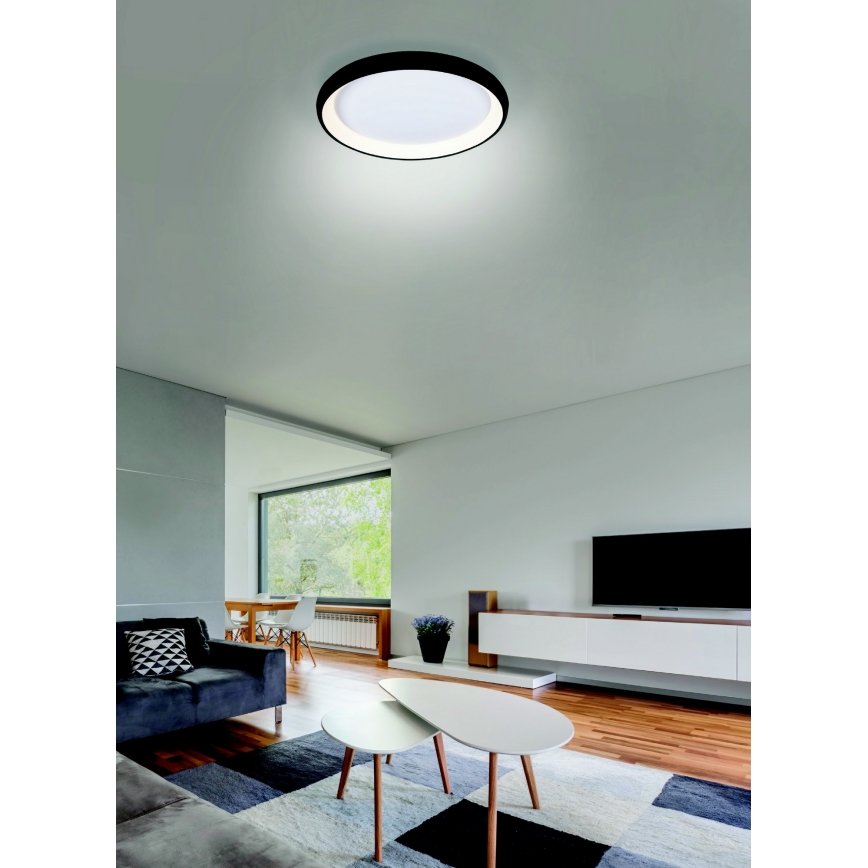 Azzardo AZ5069 - Iluminação de teto LED com regulação ANTONIO LED/32W/230V preto + controlo remoto