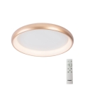 Azzardo AZ5070 - Iluminação de teto LED com regulação ANTONIO LED/32W/230V dourada + controlo remoto