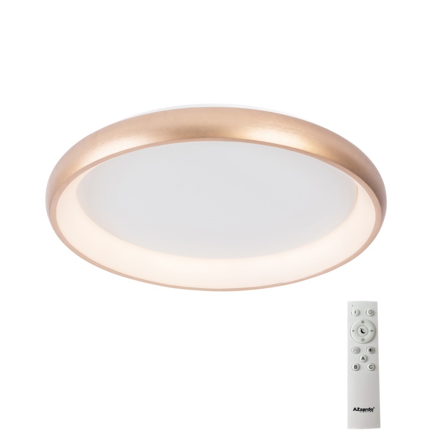 Azzardo AZ5073 - Iluminação de teto LED com regulação ANTONIO LED/50W/230V dourada + controlo remoto