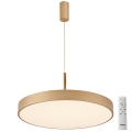 Azzardo AZ5089 - Candelabro suspenso LED com regulação MARCELLO LED/30W/230V dourada + controlo remoto