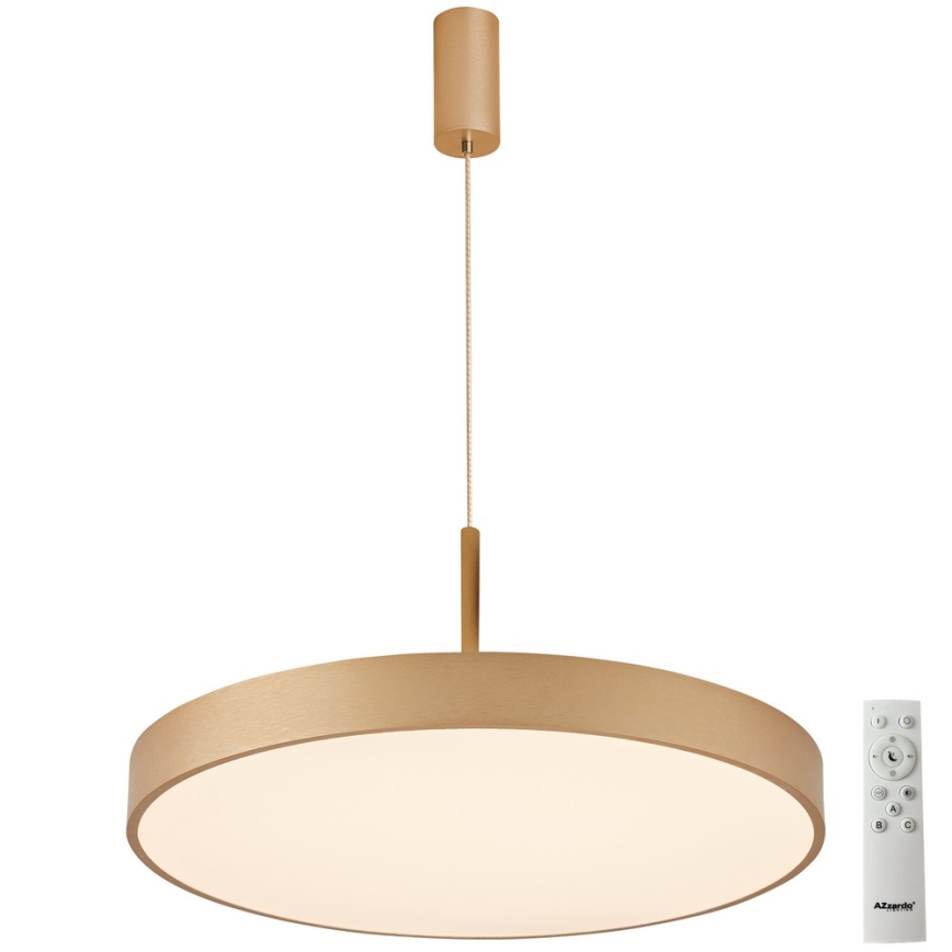 Azzardo AZ5092 - Candelabro suspenso LED com regulação MARCELLO LED/60W/230V dourada + controlo remoto