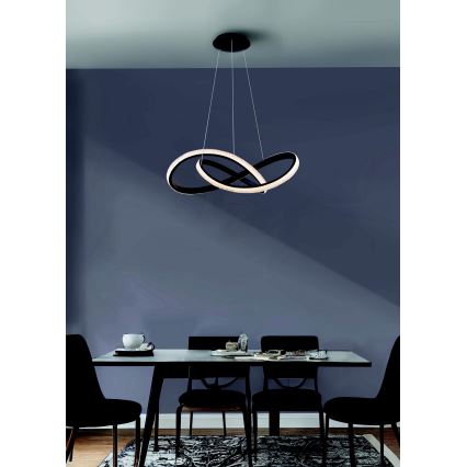 Azzardo AZ5096 - Candelabro suspenso LED com regulação INFINITY LED/80W/230V preto + controlo remoto