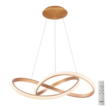 Azzardo AZ5097 - Candelabro suspenso LED com regulação INFINITY LED/80W/230V dourada + controlo remoto