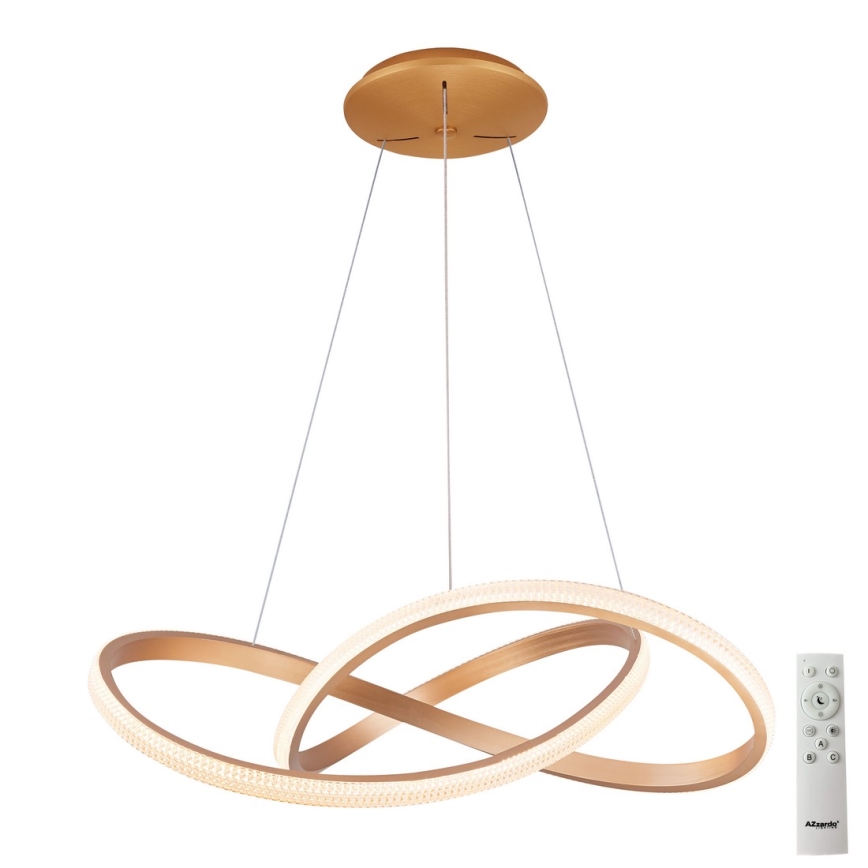 Azzardo AZ5097 - Candelabro suspenso LED com regulação INFINITY LED/80W/230V dourada + controlo remoto