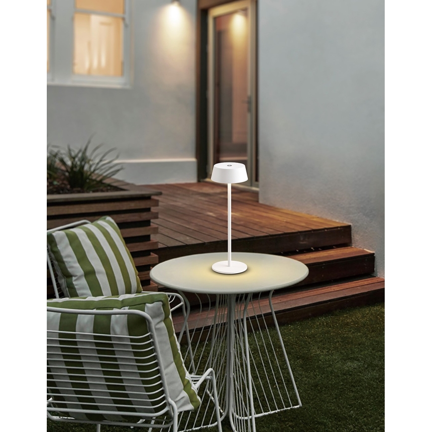 Azzardo AZ5334 - Candeeiro exterior recarregável LED com regulação GILBERTO LED/2W/5V IP54 branco