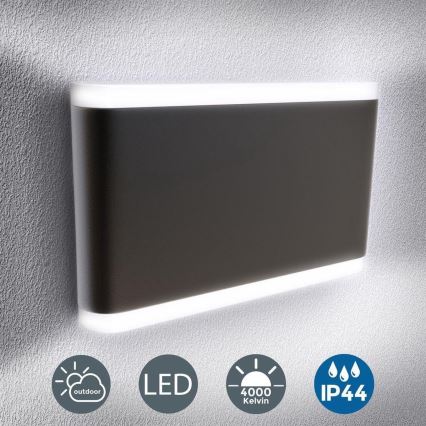 B.K. Licht 1184 - Iluminação de parede exterior LED 2xLED/3,5W/230V IP44 4000K