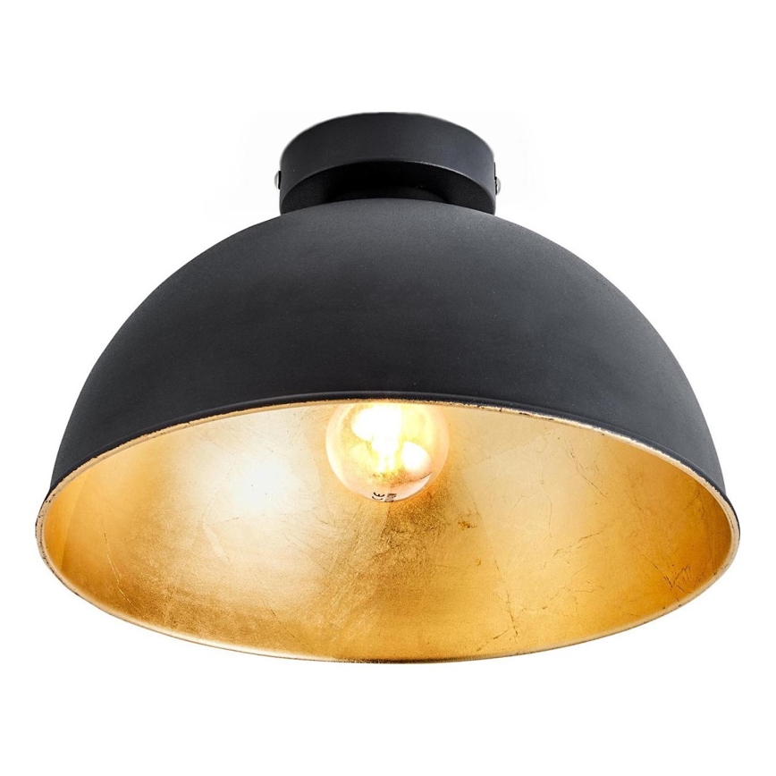 B.K. Licht 1322 - Iluminação de teto 1xE27/60W/230V preto/dourado