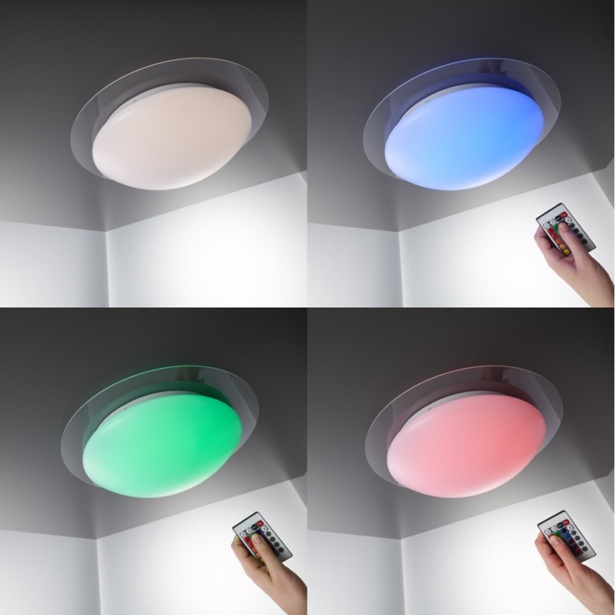 B.K.Licht BKL1025 - LED RGB Luz de teto de casa de banho com regulação ASKELLA LED/12W/230V IP44 + Controlo remoto