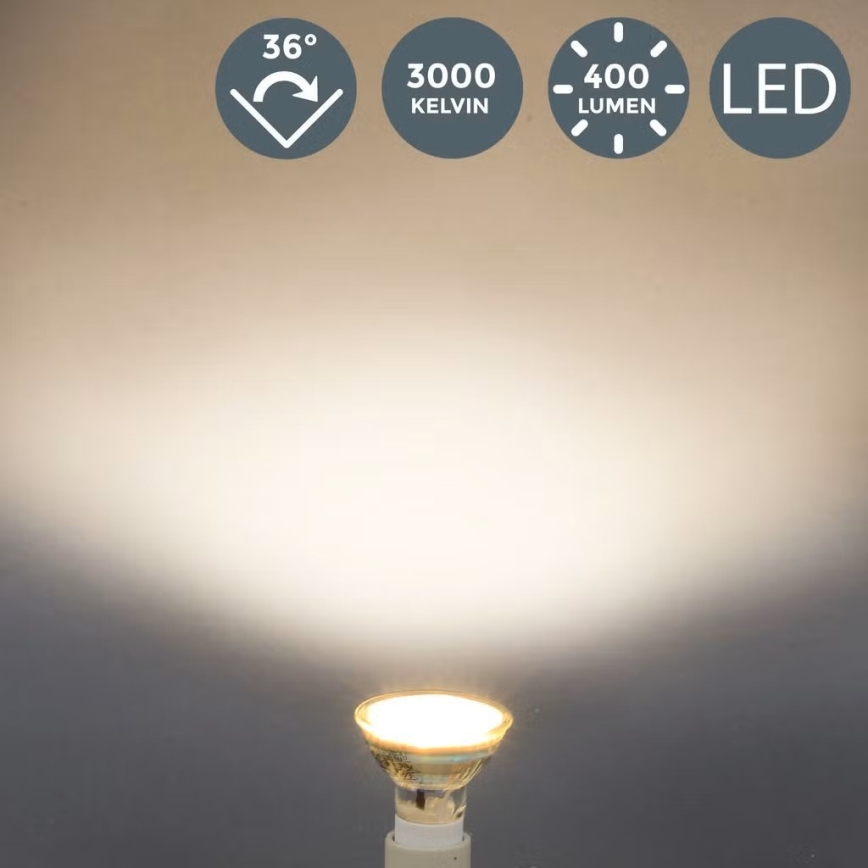 B.K.Licht - Pack de 10 lâmpadas LED GU10/5W/230V 3000K