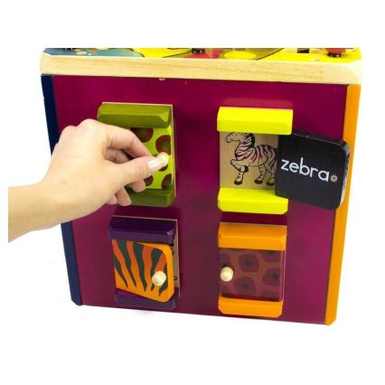 B-Toys - Cubo interativo Zoo borracha de figueira