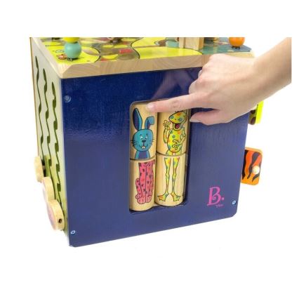 B-Toys - Cubo interativo Zoo borracha de figueira